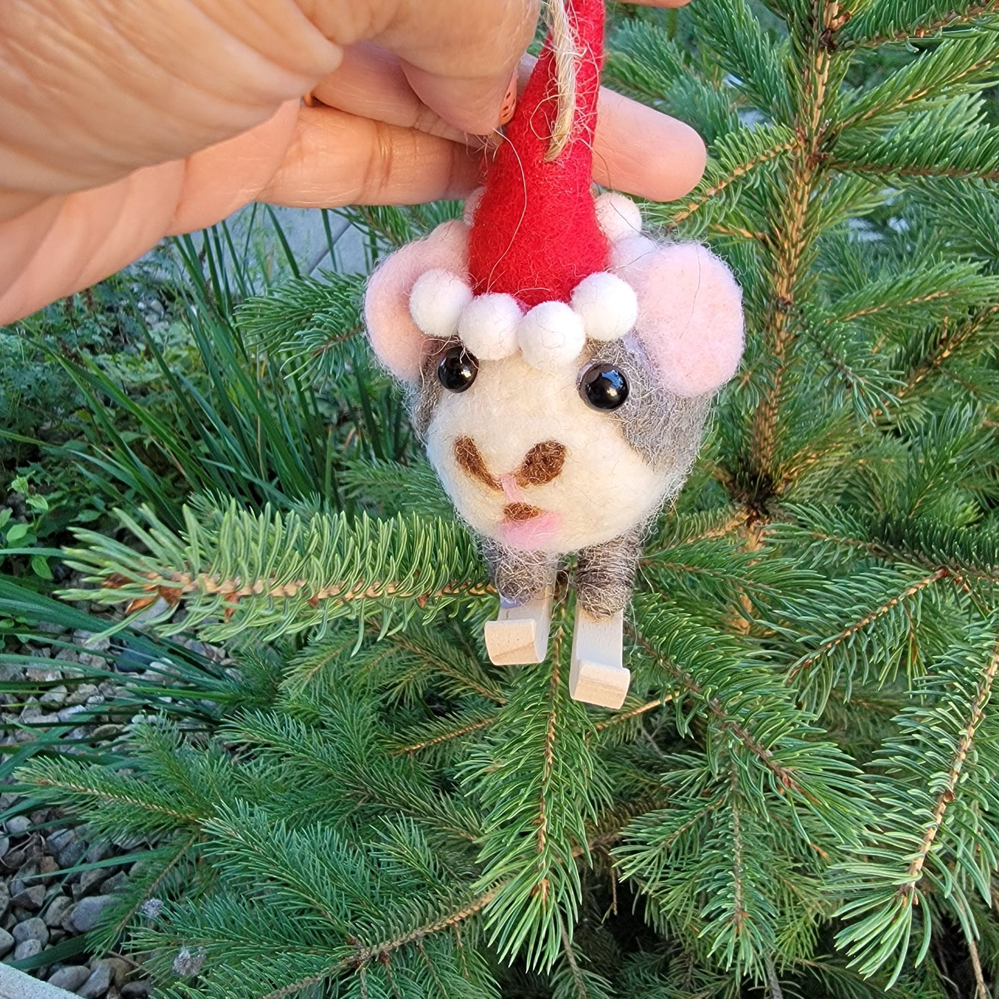 Felt Skiing Gerbil Ornaments