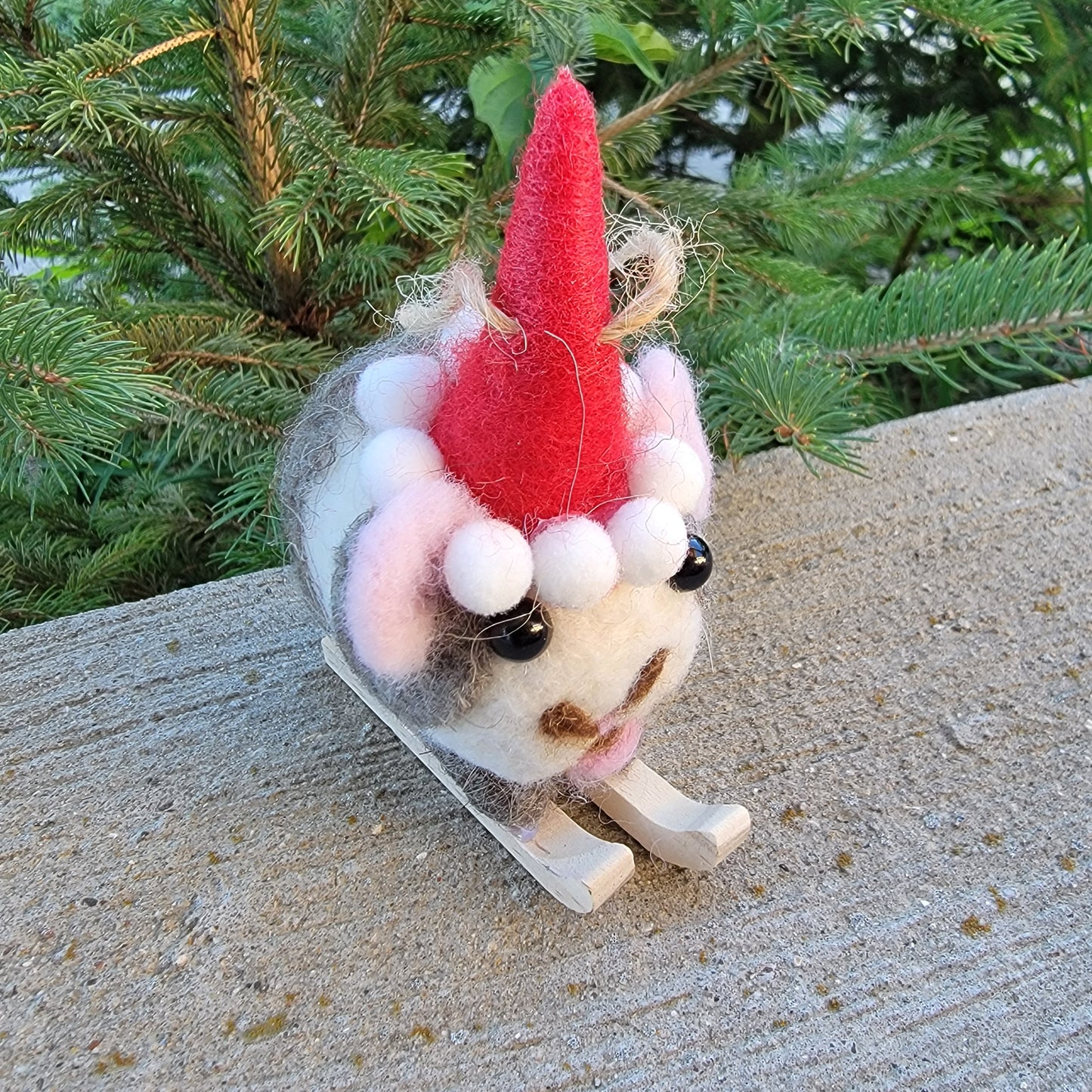 Felt Skiing Gerbil Ornaments