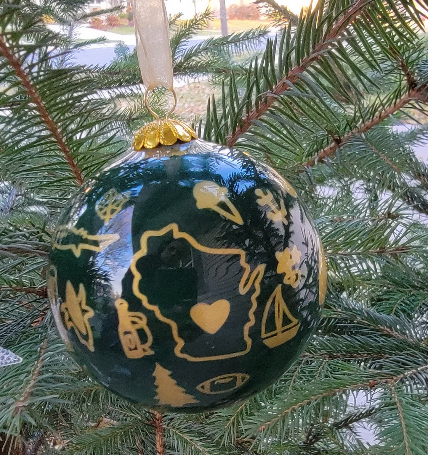 Kitty Keller Wisconsin Glass Ornament