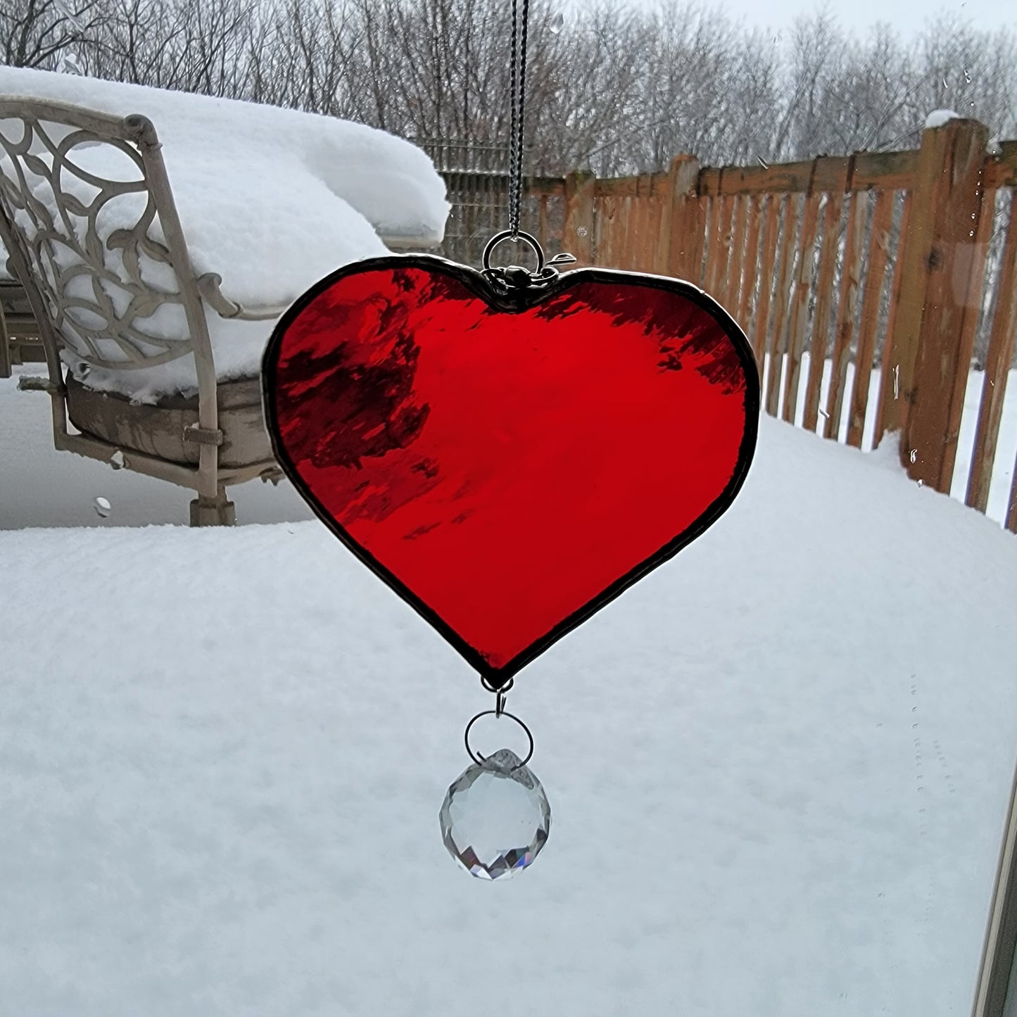 Red Stained Glass Heart