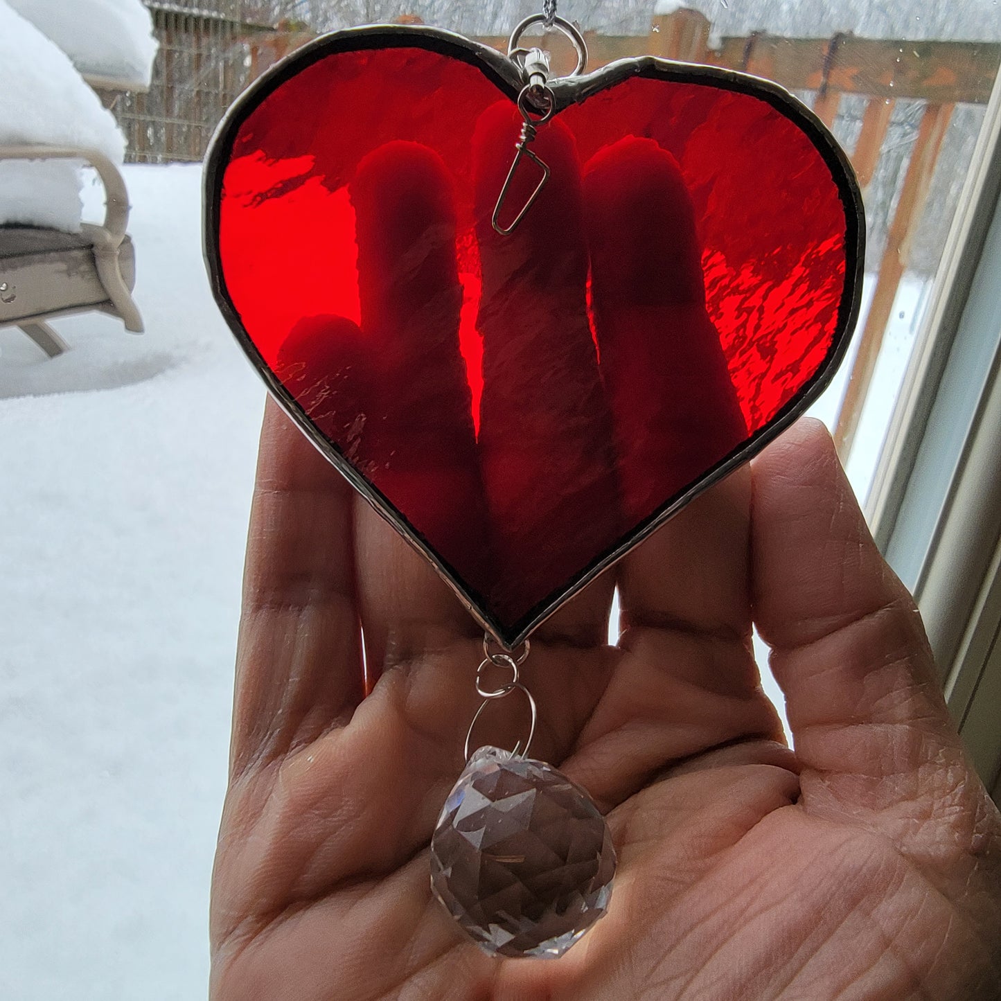 Red Stained Glass Heart