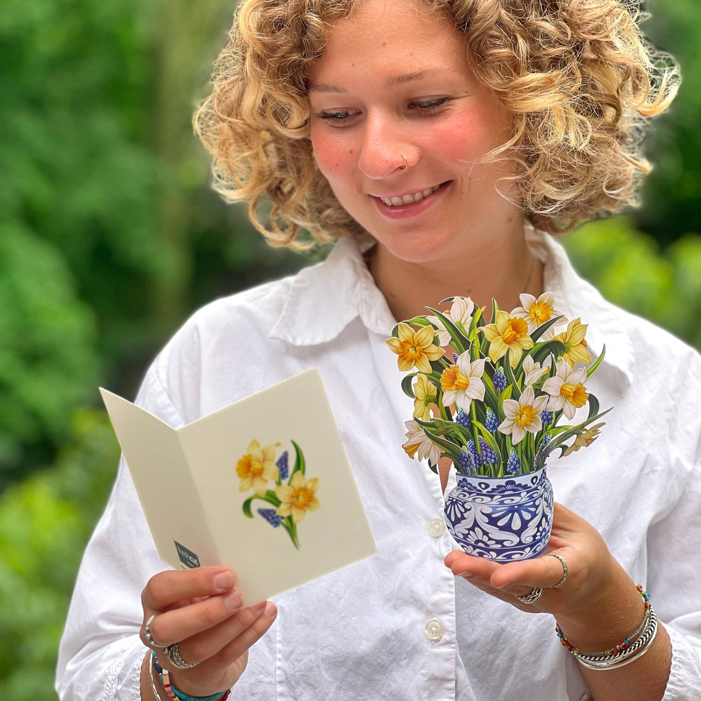 Mini English Daffodil Mini Pop-up Greeting Card