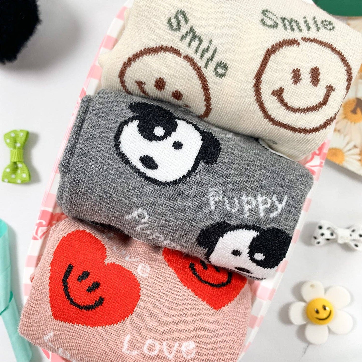 Women's Crew Smile Love Socks