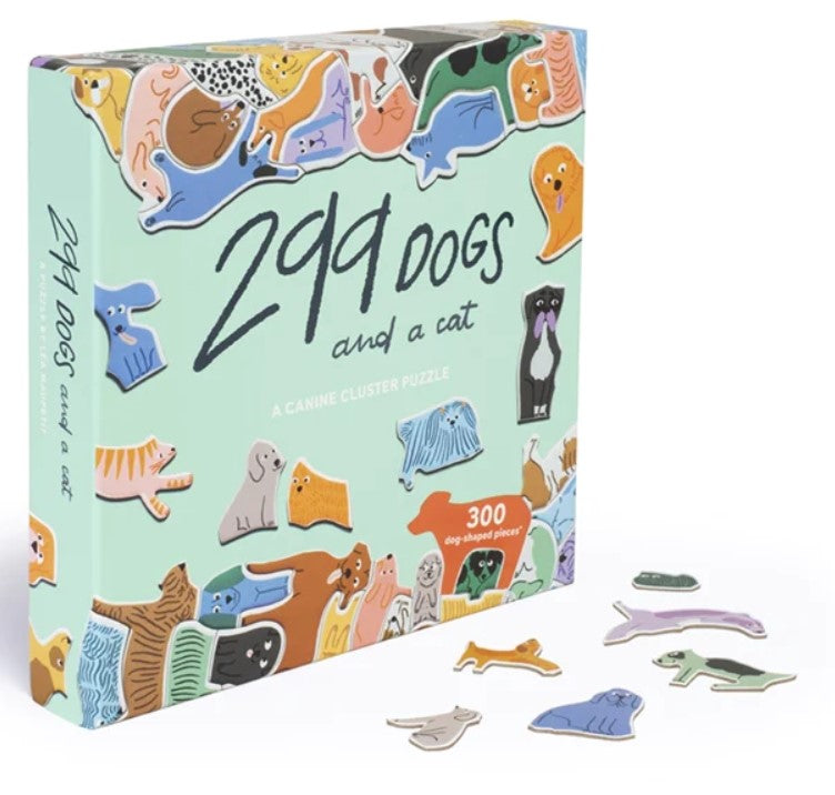 299 Dogs and A Cat - 300 Piece A Canine Cluster Puzzle