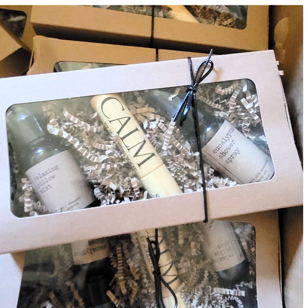 Rest & Relax Gift Box as Premium wellness gift box with aromatherapy essentials. Perfect get well, sympathy, birthday & employee gifts. Handcrafted spa-quality self-care.