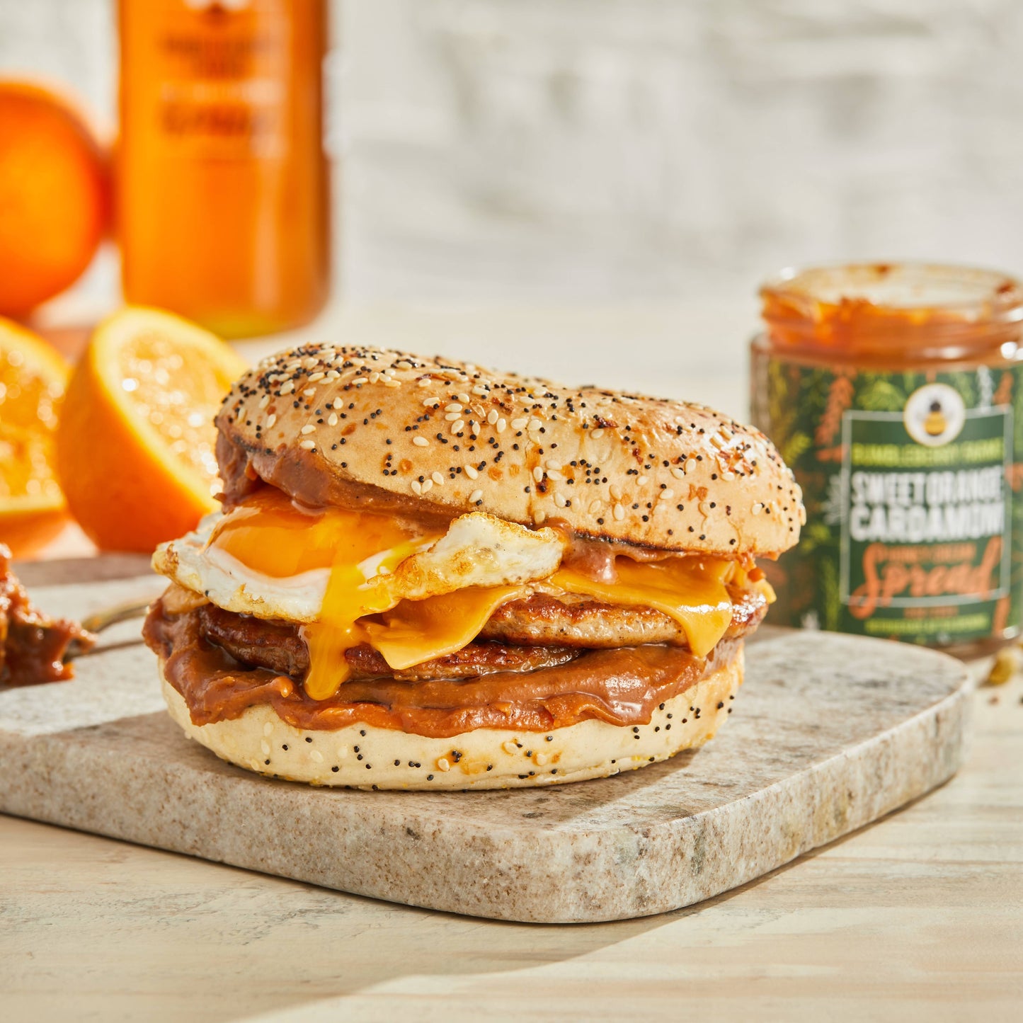 breakfast with honey spread