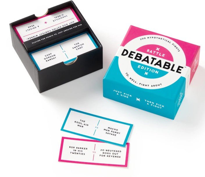 Debatable Card Game: Battle Edition, perfect for curated gift boxes and Build a Box gifting (detail shot)