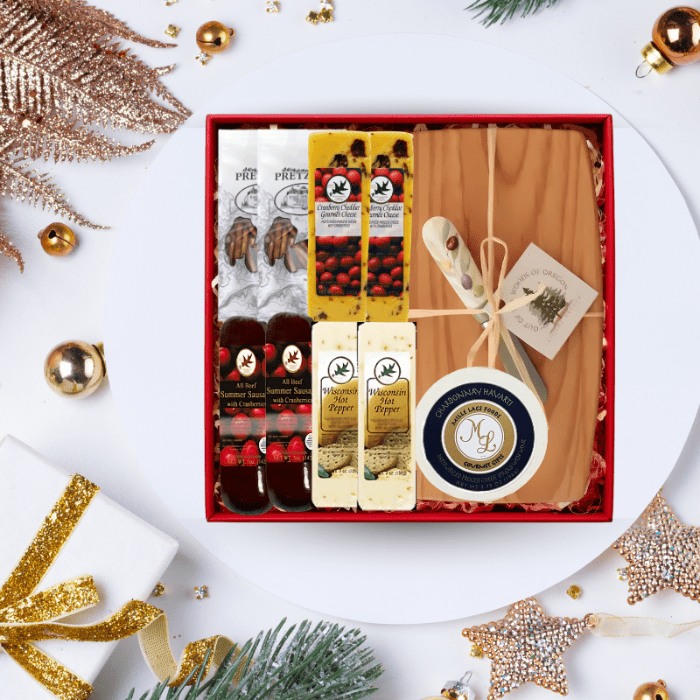 Deluxe Cheese & Sausage Gift Box for christmas from Wisconsin for clients