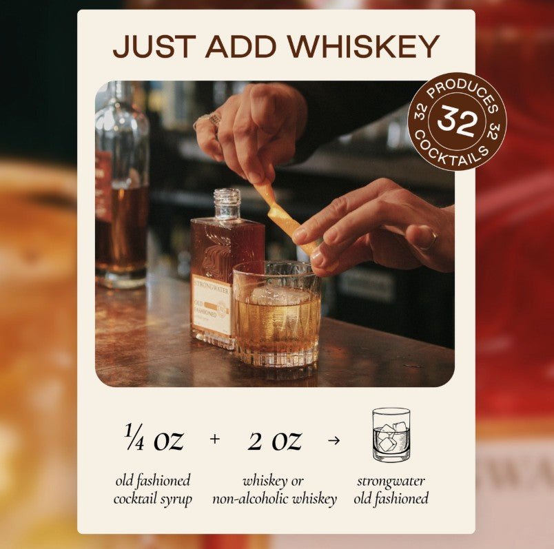 Old Fashioned Cocktail Syrup Original, perfect for gifts for him and curated gift boxes (front view)