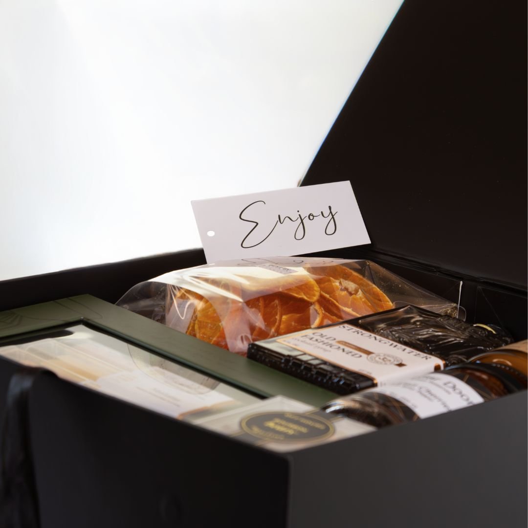 The Cocktail Night Experience Box, perfect for corporate gifts and curated gift boxes (lifestyle photo)