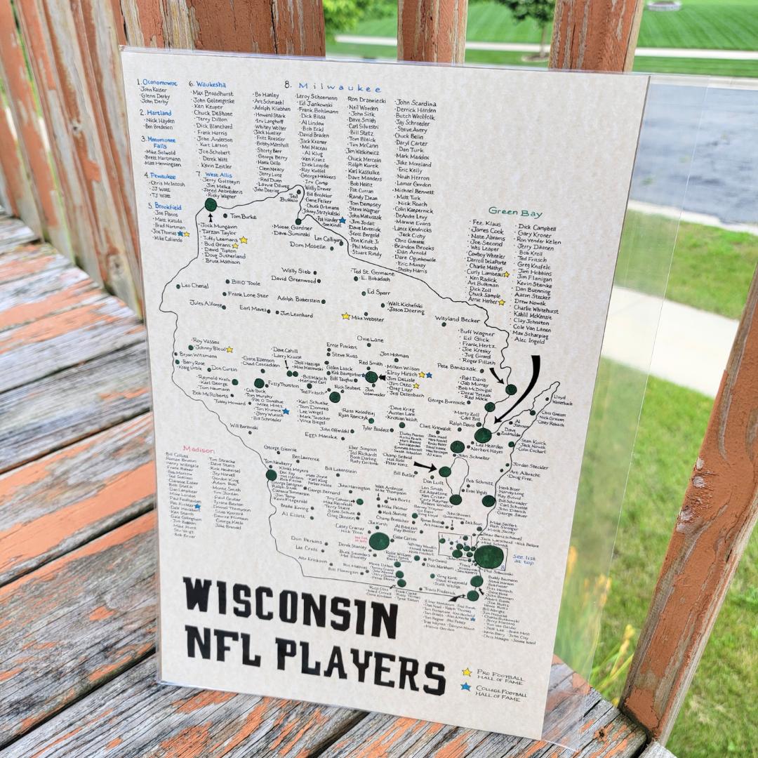 Wisconsin NFL Players Map, Celebrate Wisconsin's NFL legends