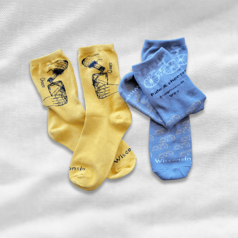 Wisconsin Socks - Cozy & Stylish State Pride Socks, perfect for curated gift boxes and Build a Box gifting (detail shot)