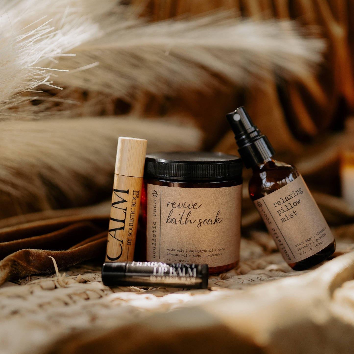 bath salt, lip blam, pillow mist, essential oil