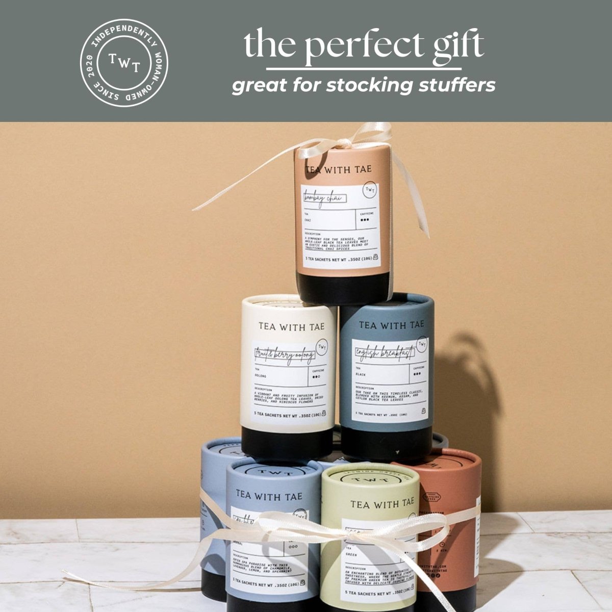Lavender Earl Grey Black Tea — loose leaf gourmet tea, perfect for gifts for her (shown with packaging)