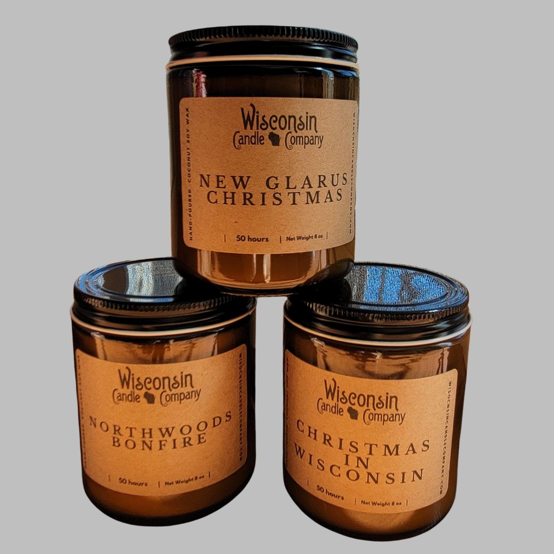 Wisconsin Seasons Collection: Festive & Fireside Scented Candles made in wisconsin