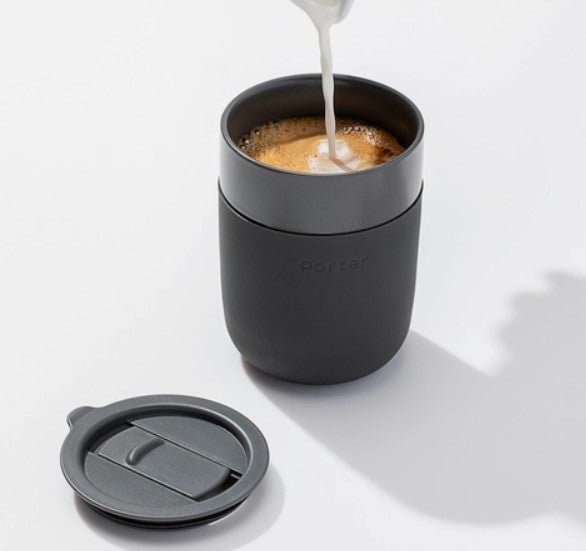 w&p resuable ceramic mug black
