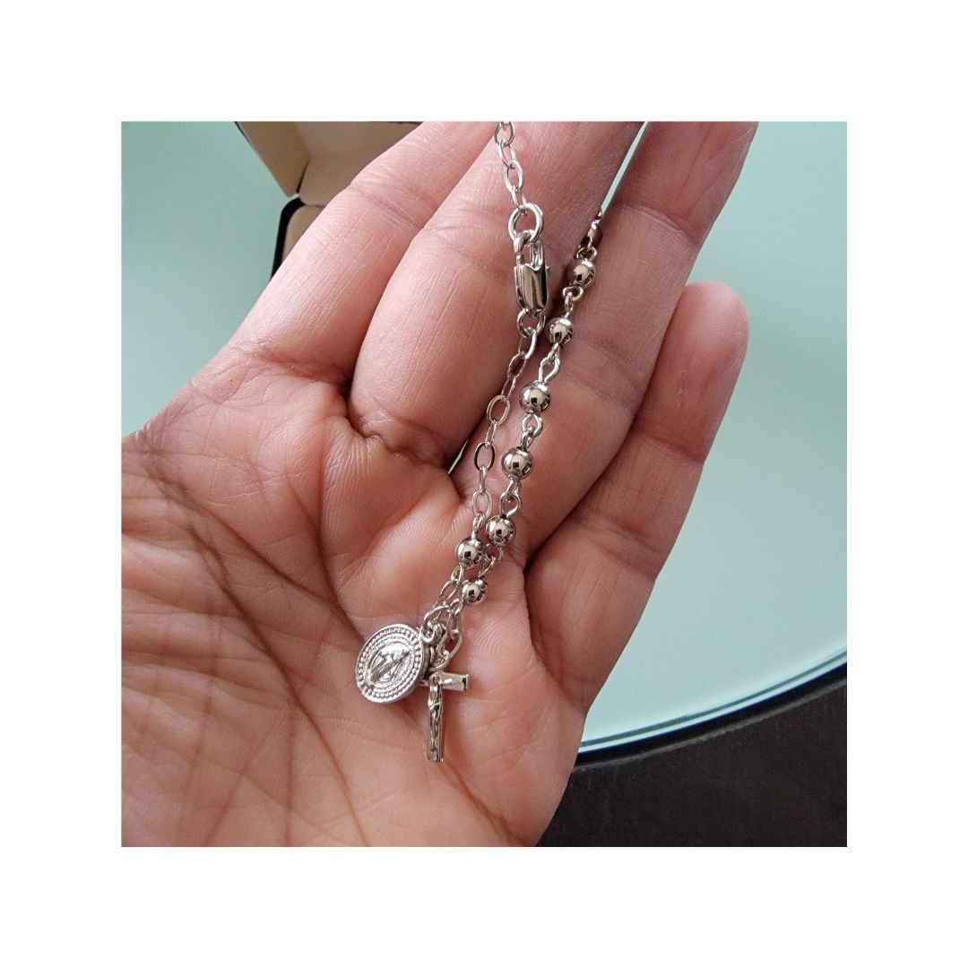 small bracelet Round silver Cross gift