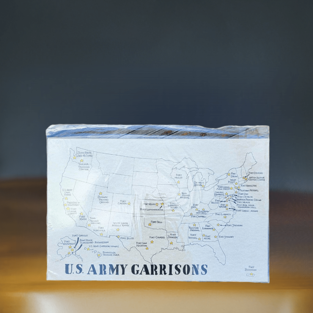 Hand-Drawn Army Garrisons Map - Military Wall Art & Gift for Veterans, perfect for gifts for him (lifestyle photo)