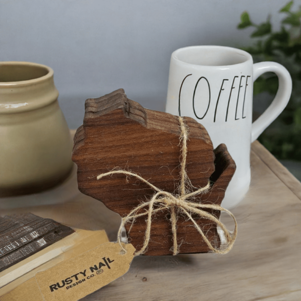 Wisconsin Shaped Drink Coasters - Set of 4