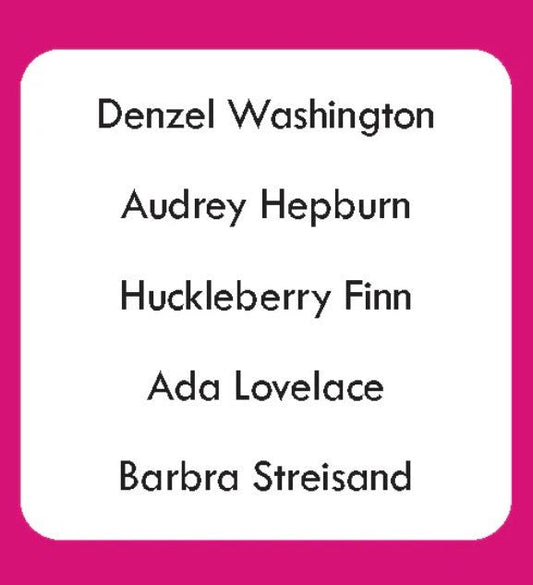 After Dinner Amusements: Guess That Name