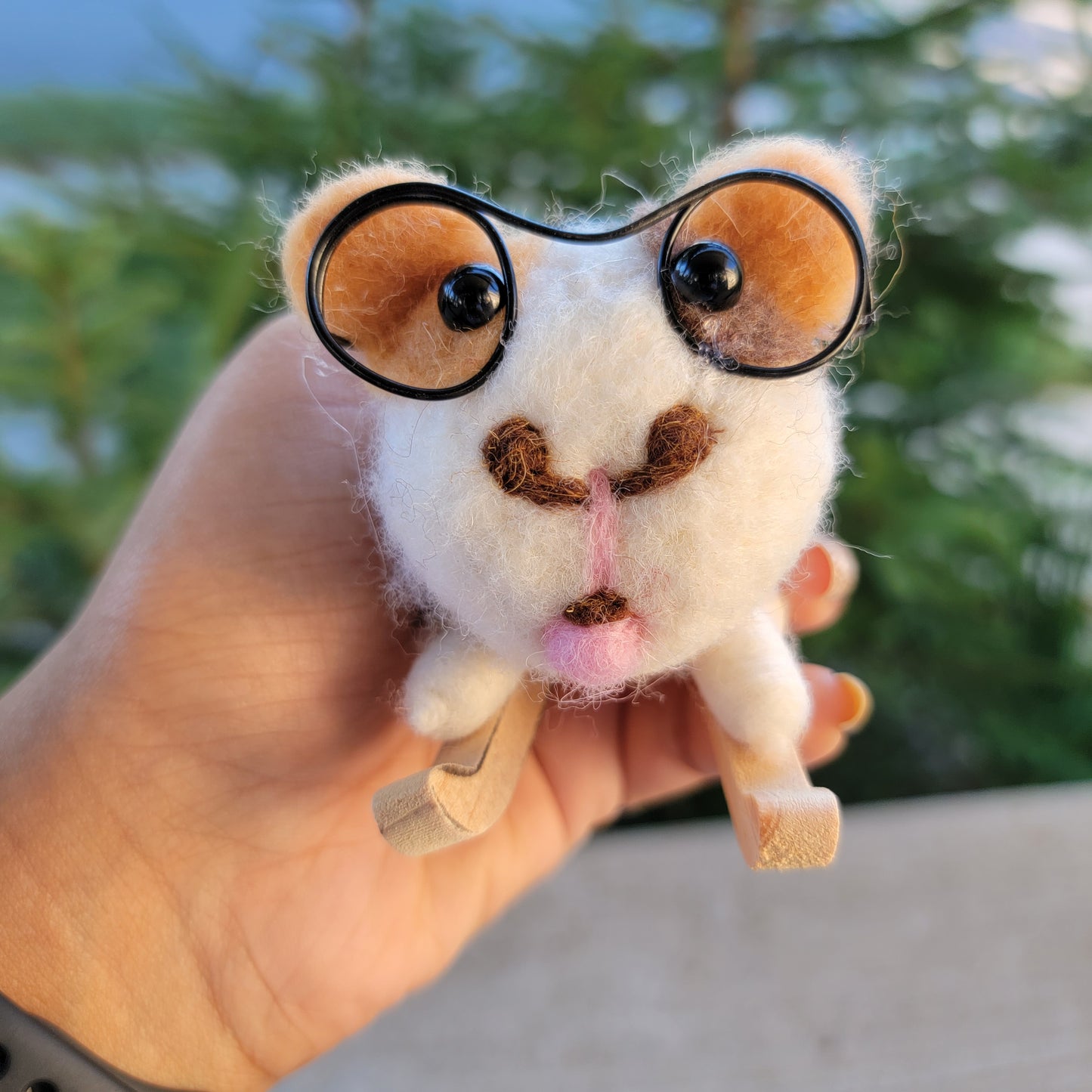 Felt Skiing Gerbil Ornaments