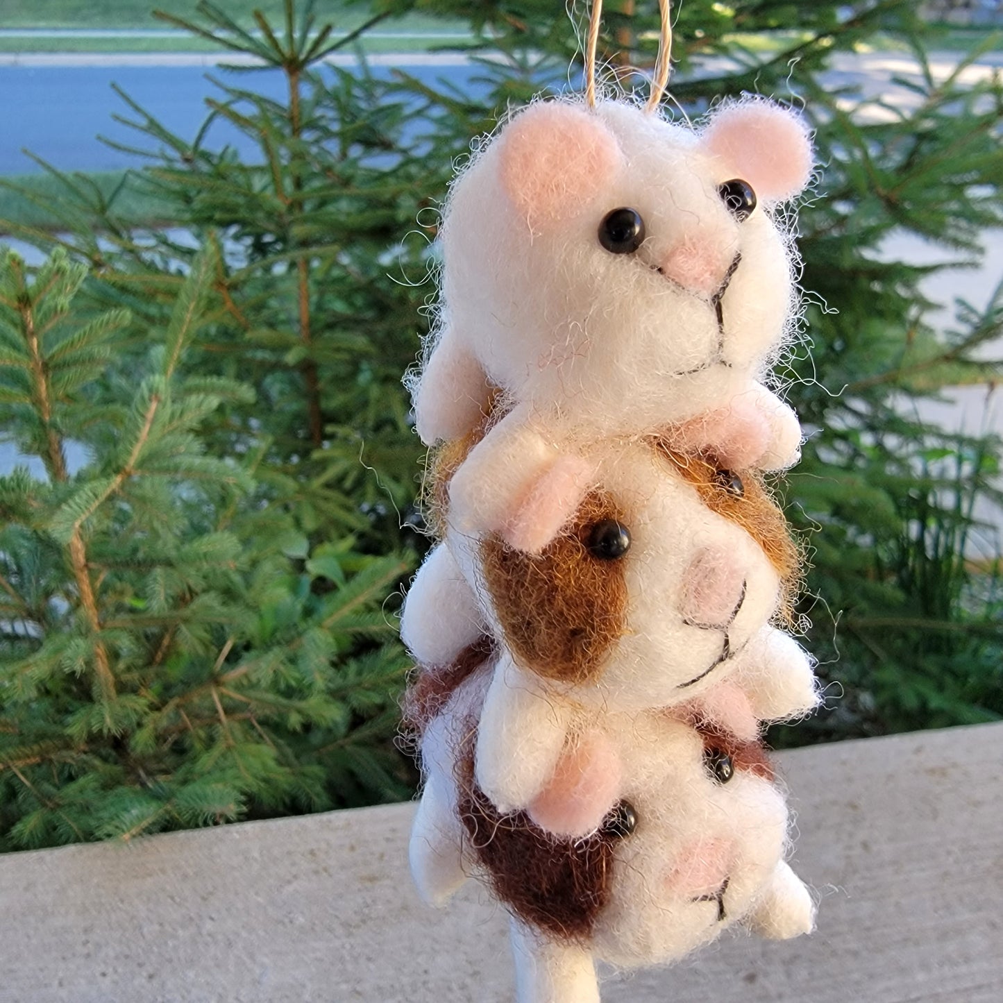 Felt Guinea Pig Stack Ornament