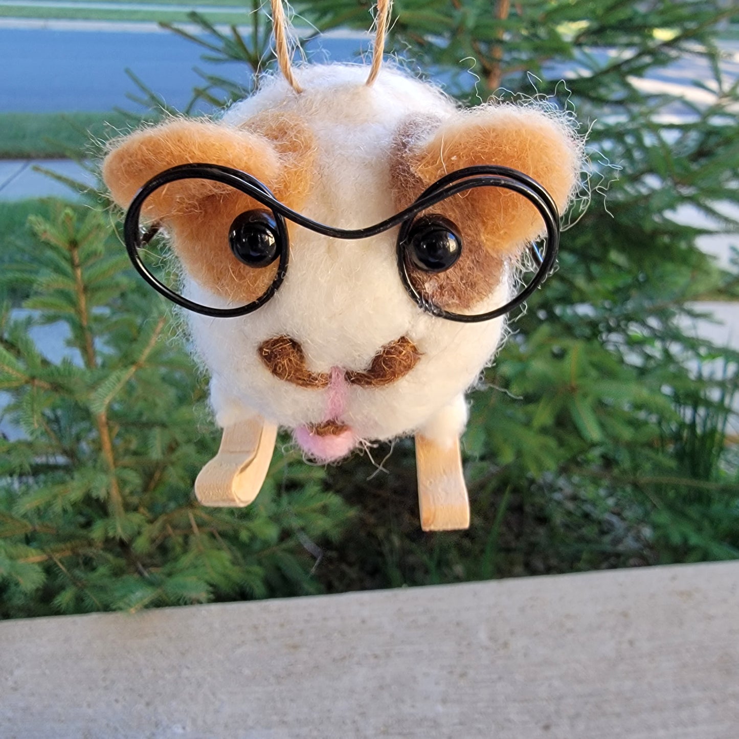 Felt Skiing Gerbil Ornaments