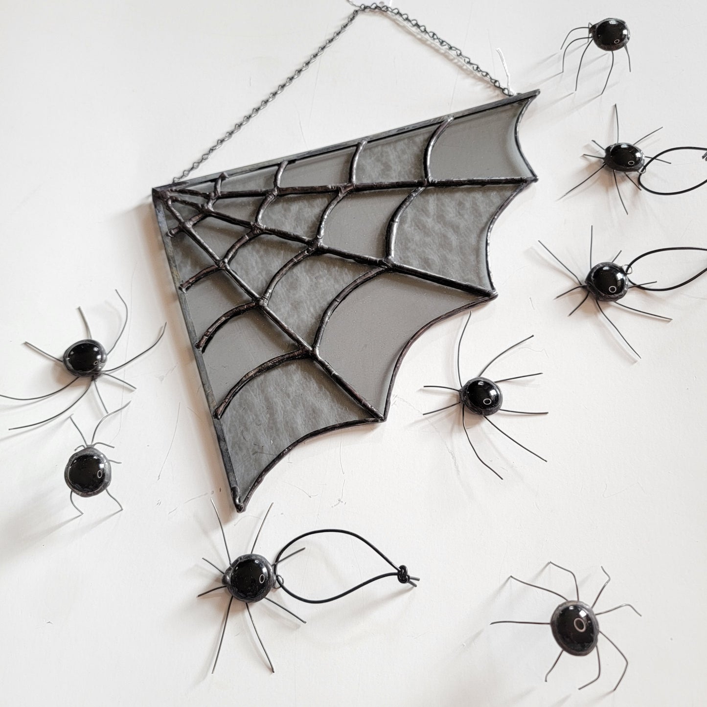 Stained glass spider web