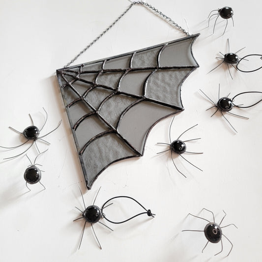 Stained glass spider web