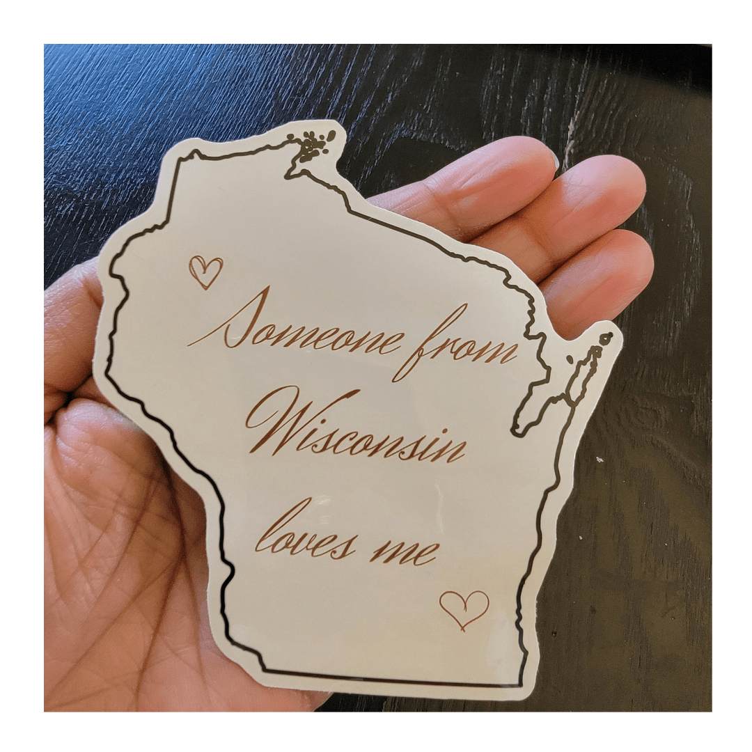 Wisconsin State Sticker, perfect for curated gift boxes and Build a Box gifting