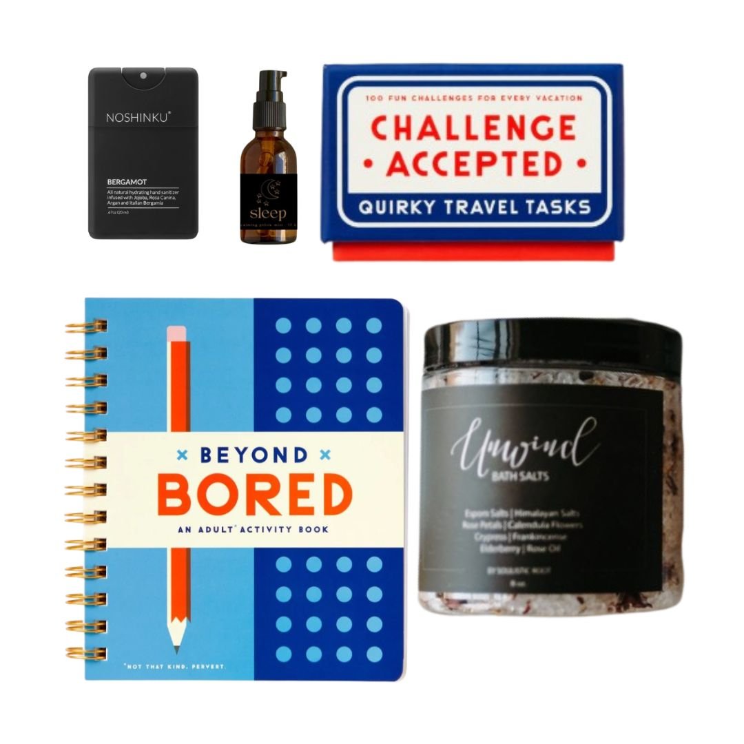 Unplug & Unwind Kit, perfect for gifts for her and curated gift boxes (front view)