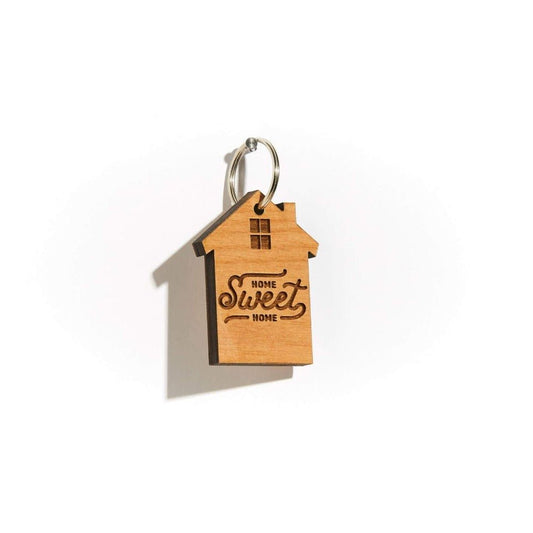 Home Sweet Home Wood Keychain