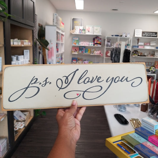 Wooden Sign - Ps I Love You