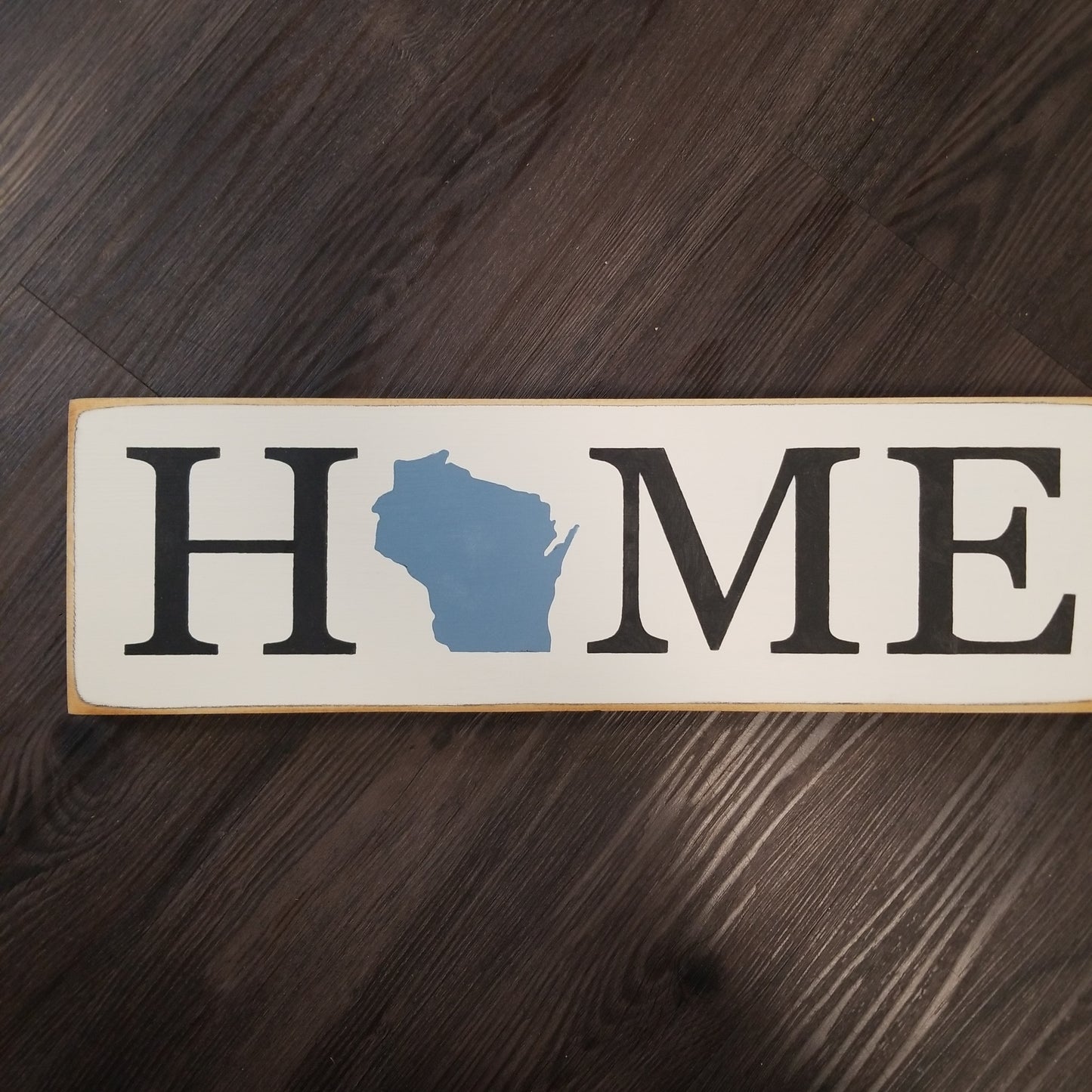 Wisconsin Home Wood Sign - Rectangular