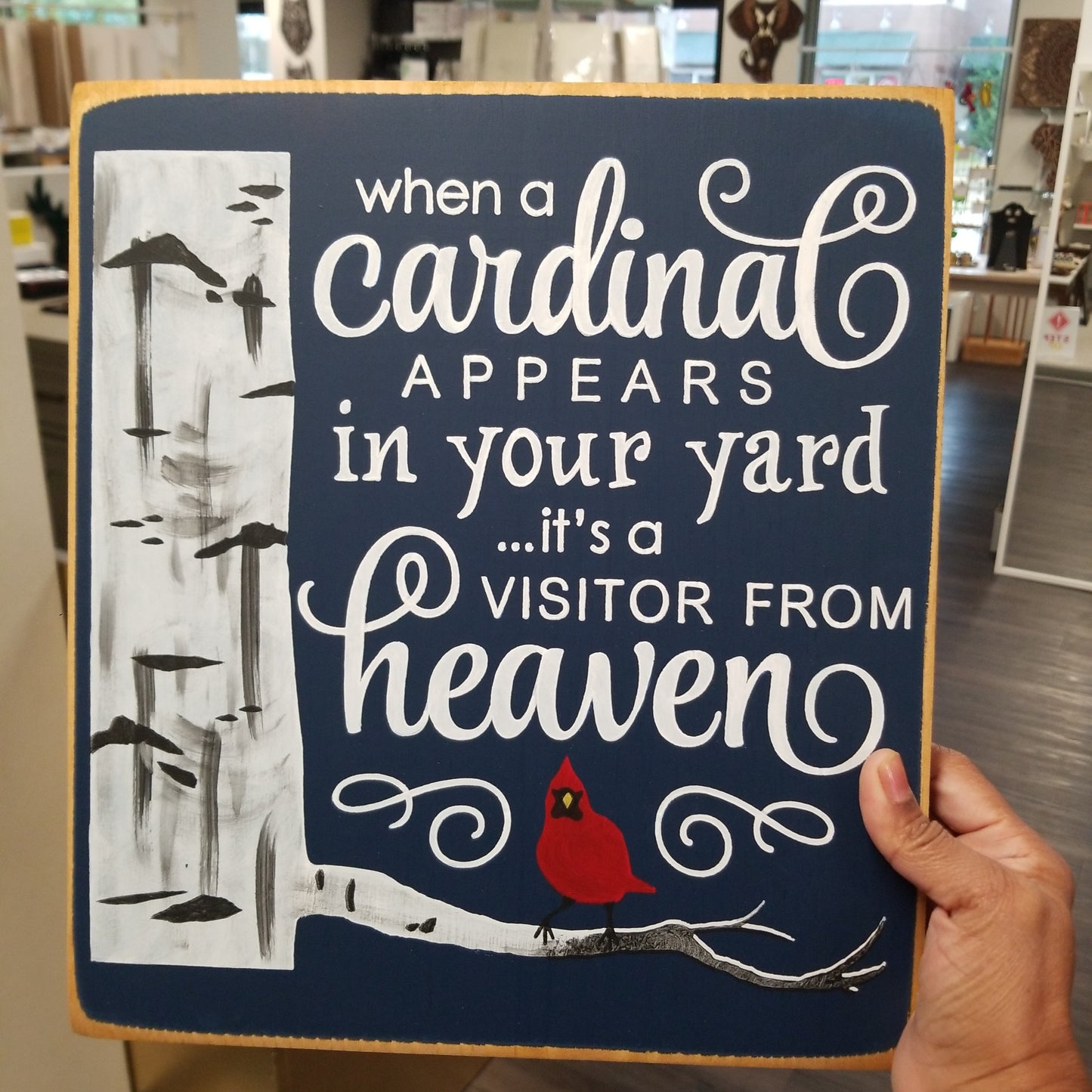 Cardinal Appear In Your Yard Visitor From Heaven Wooden Sign