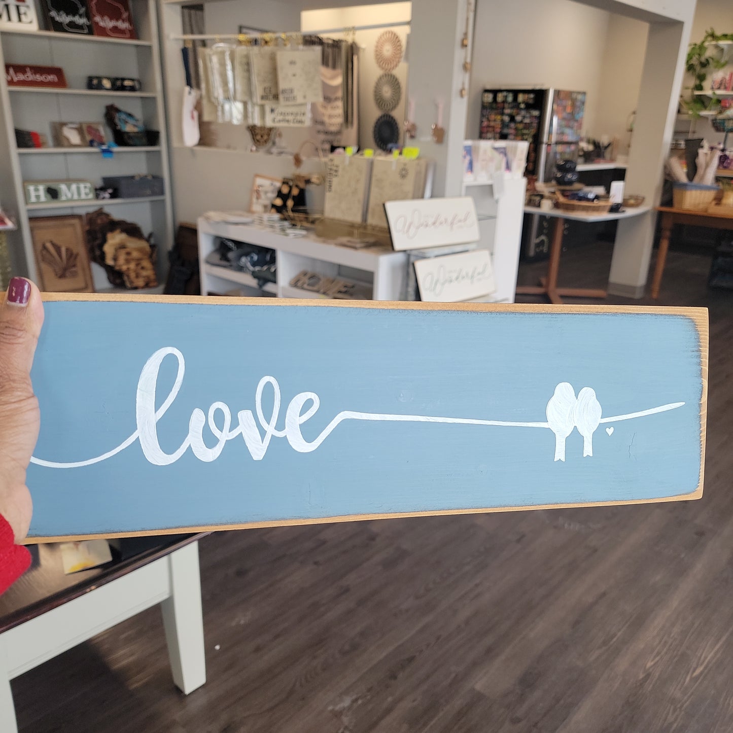 Wooden Sign - Love Birds