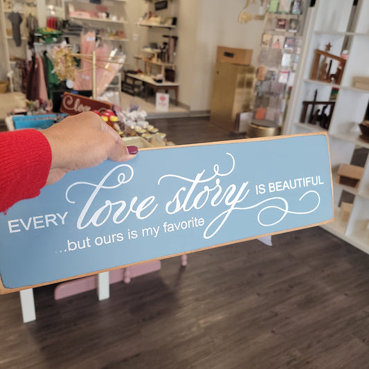 Wooden Sign - Love Story