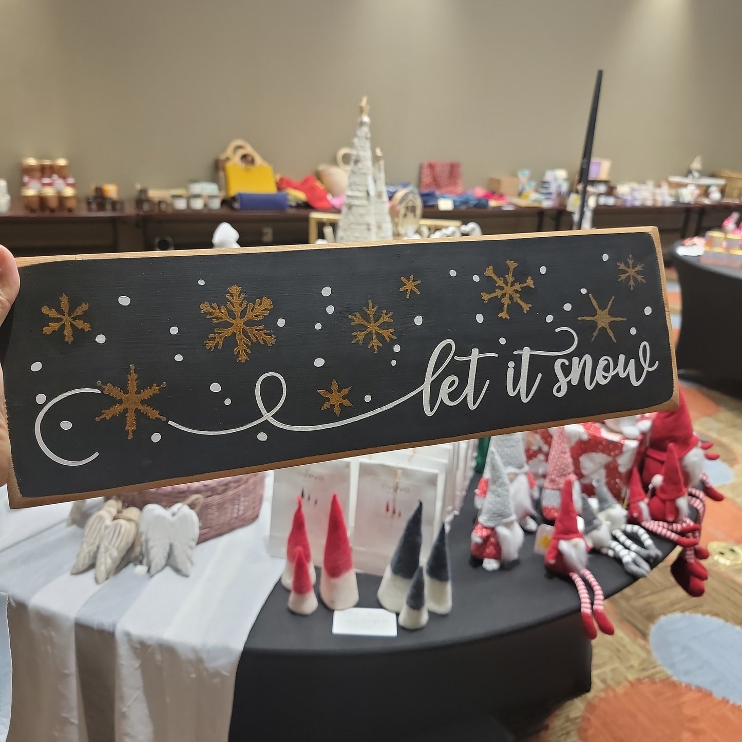 Let It Snow Rectangle Wood Sign