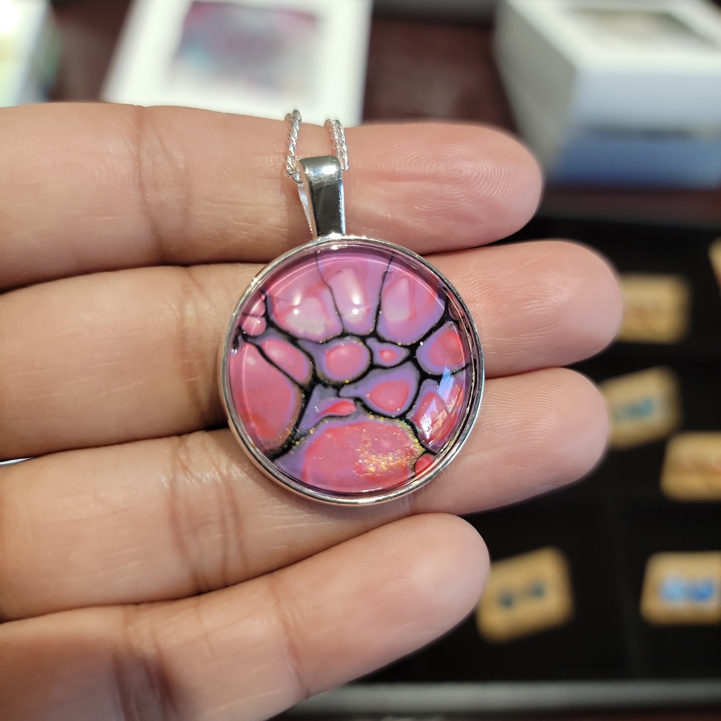 Abstract Marble Art Necklace