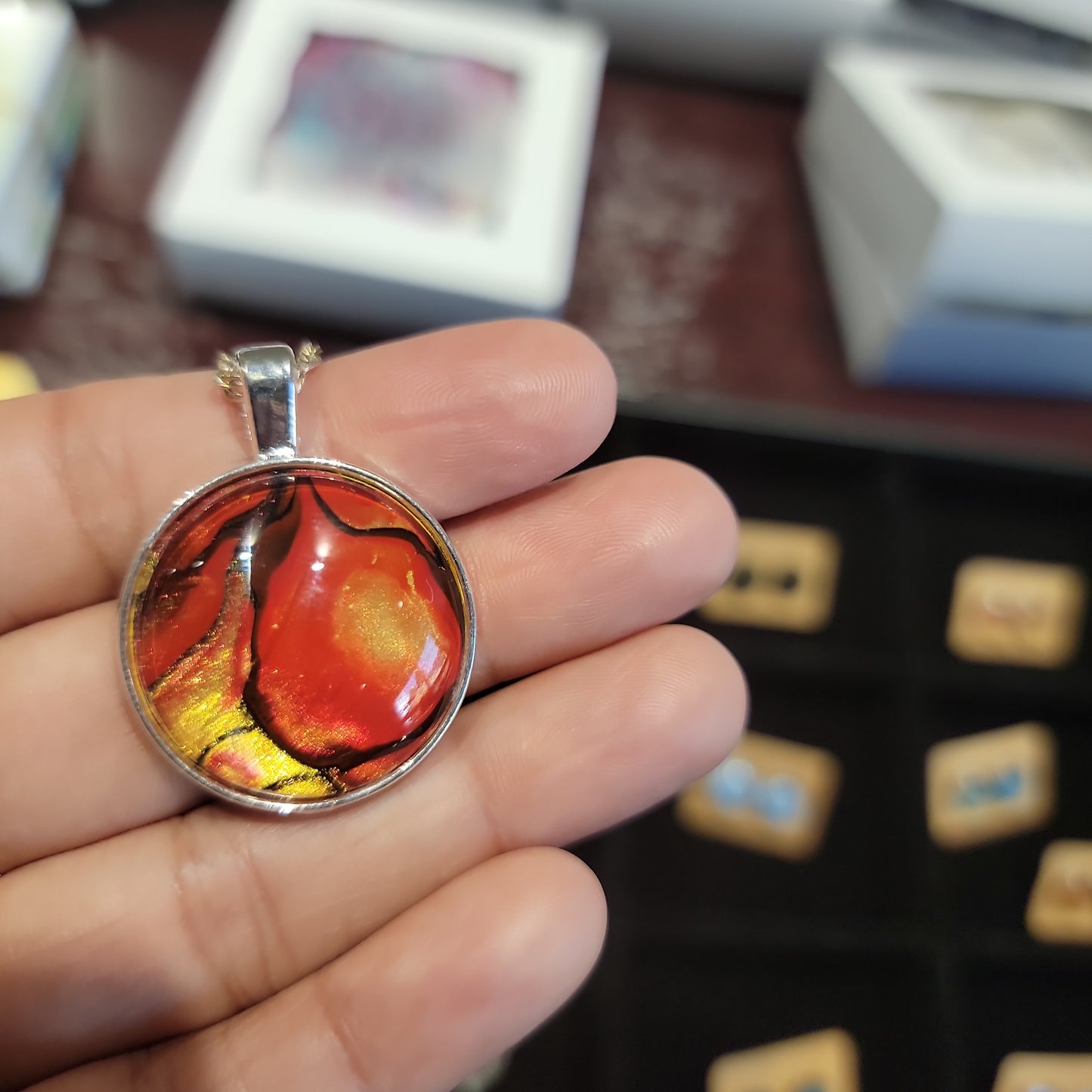 Abstract Marble Art Necklace