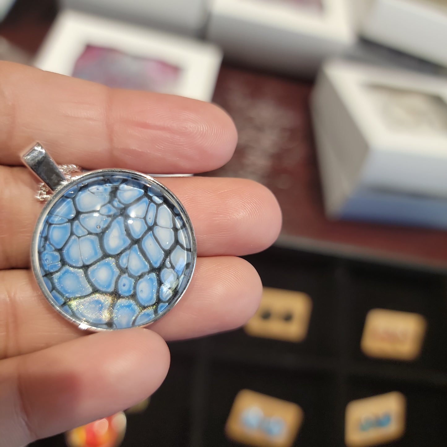 Abstract Marble Art Necklace