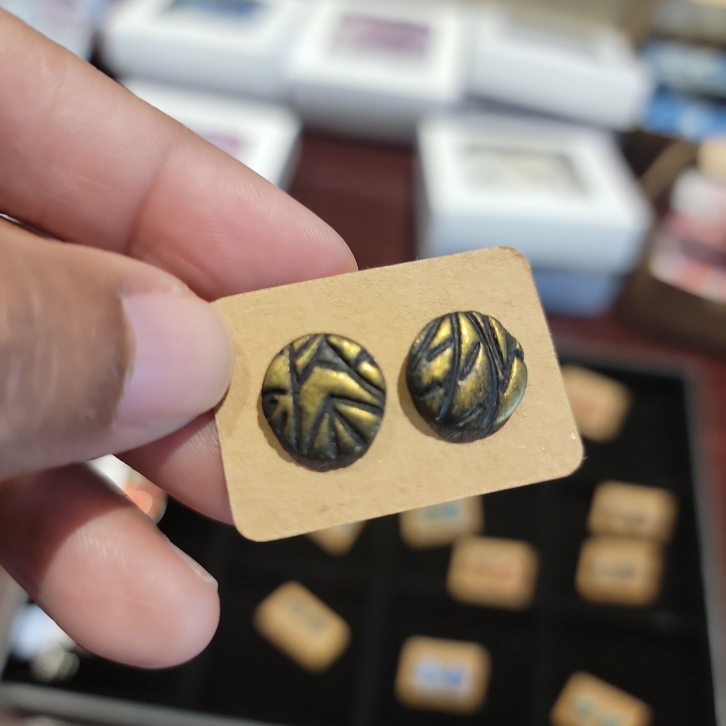 Abstract Marble Art Stud Earrings