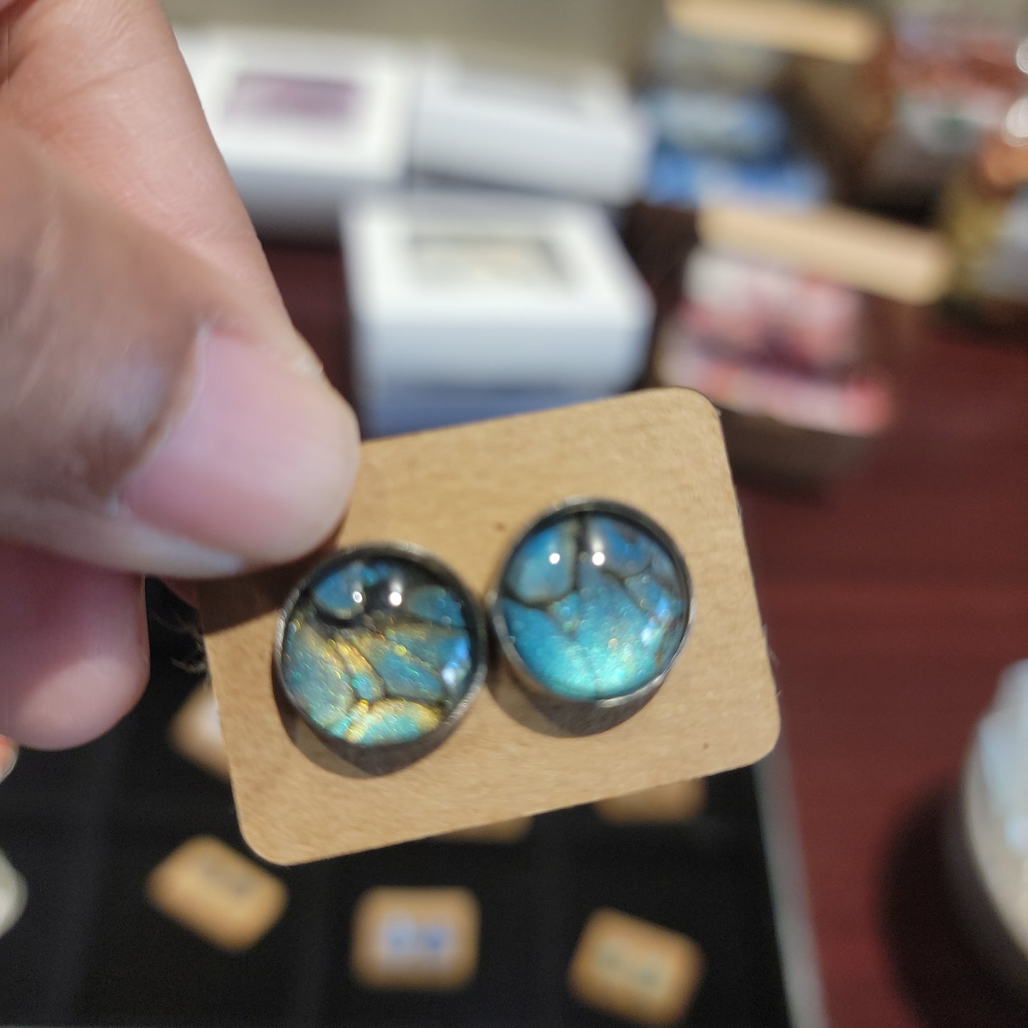 Abstract Marble Art Stud Earrings