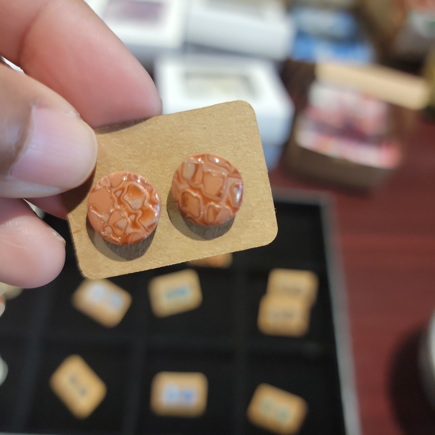 Abstract Marble Art Stud Earrings