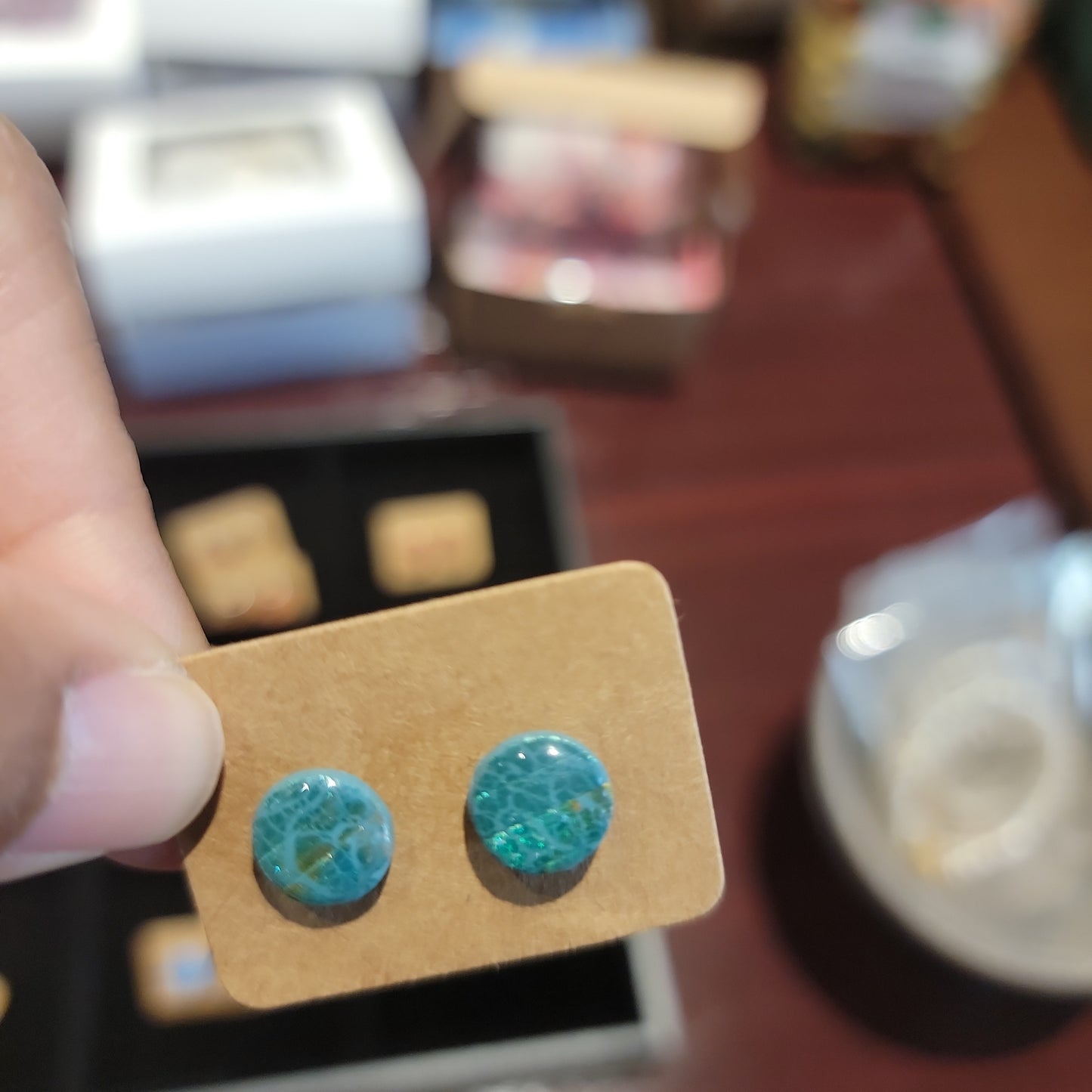 Abstract Marble Art Stud Earrings