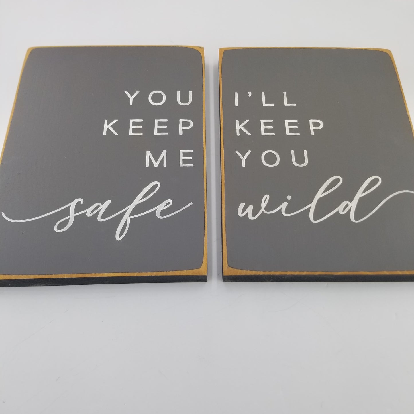 Wild And Safe Wooden Sign Set