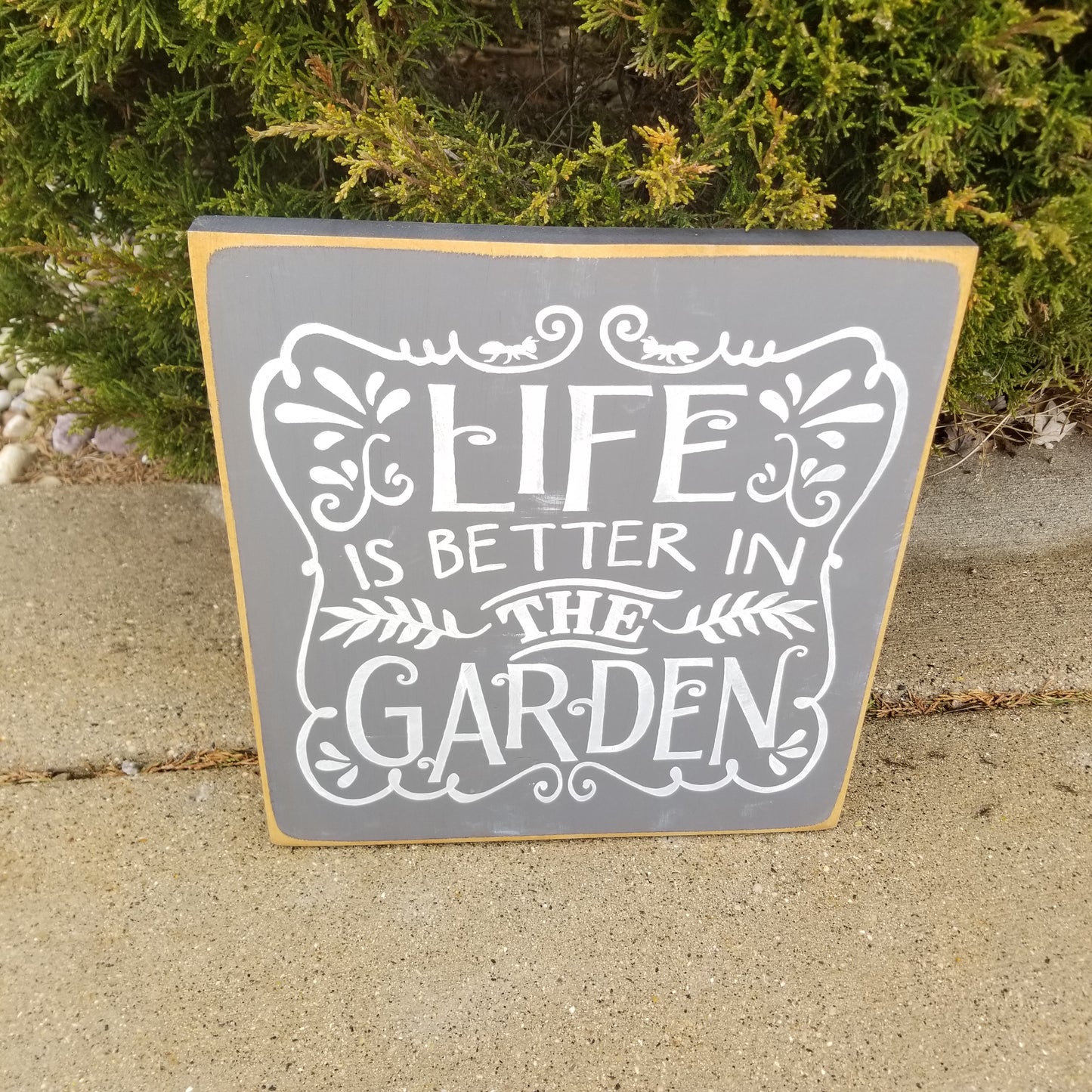 Garden wooden sign