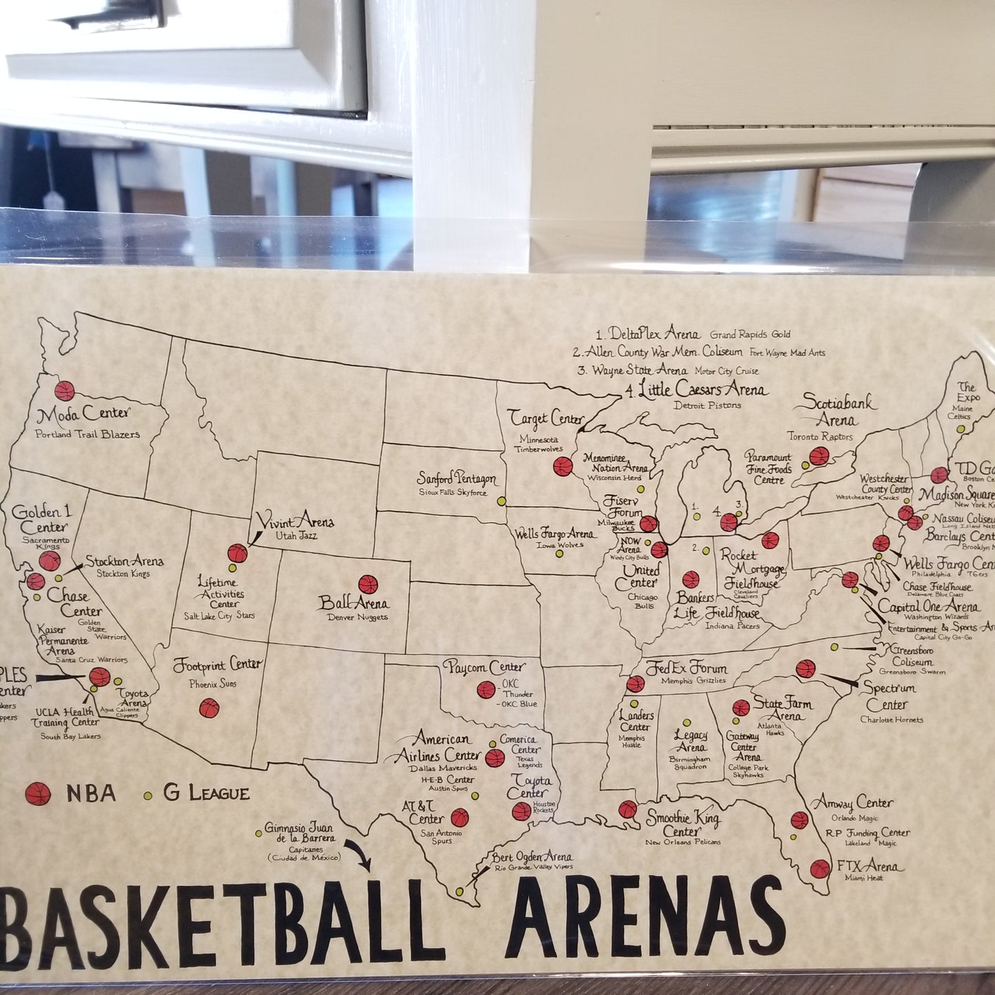 A unique gift for the ultimate basketball fan. NBA and G League team.