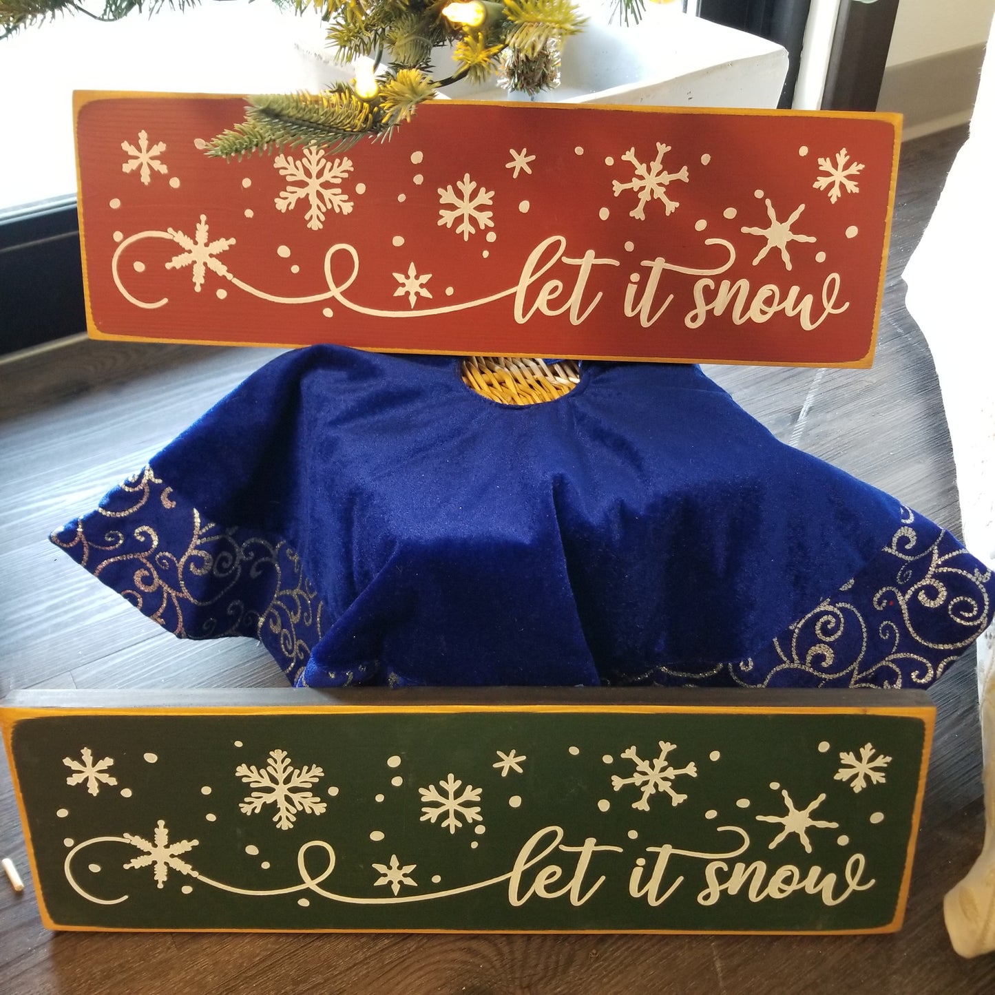 Let It Snow Rectangle Wood Sign