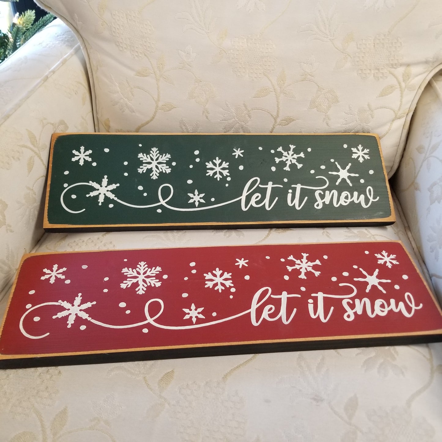 Let It Snow Rectangle Wood Sign